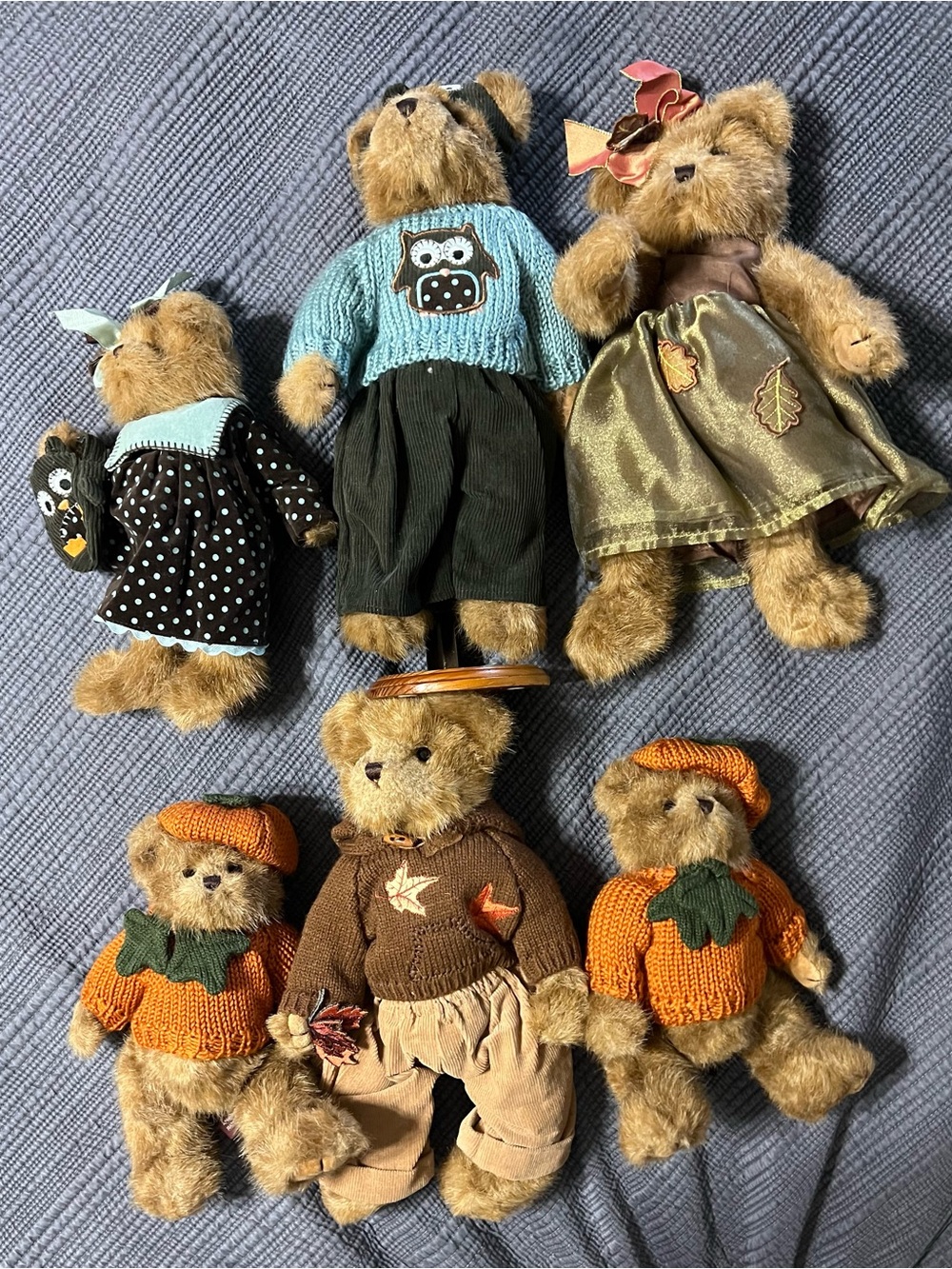 NWT The Bearington Collection Fall Teddy Bears – Set of 6